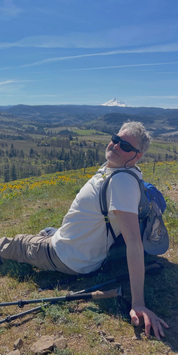 Martin with Mount Hood in Background