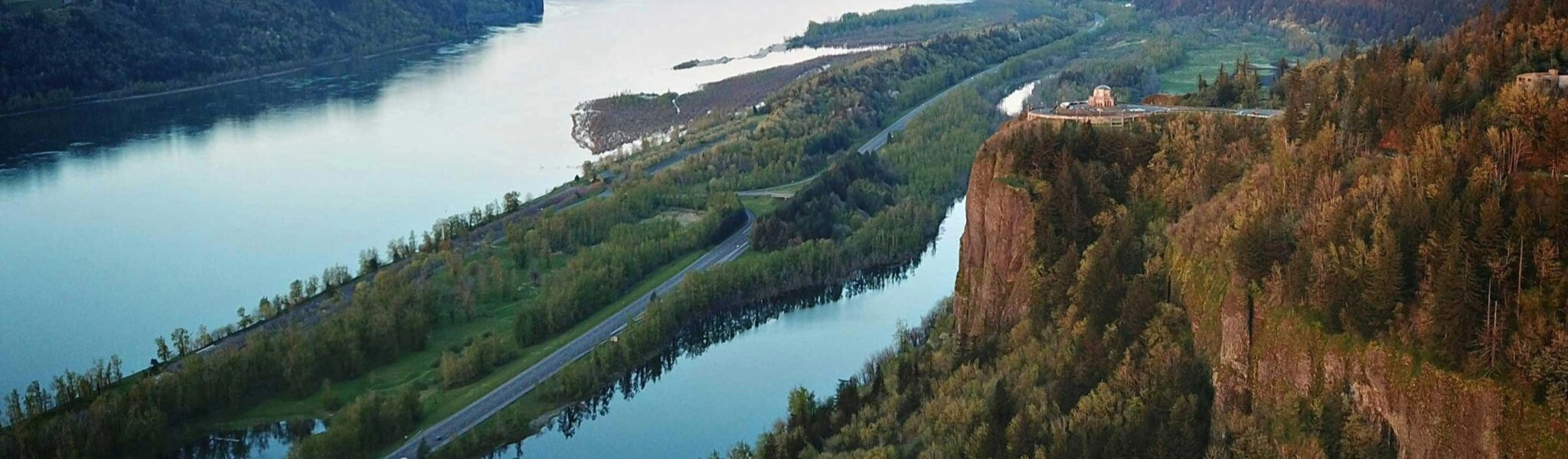 Birdseye View of Columbia River Gorge