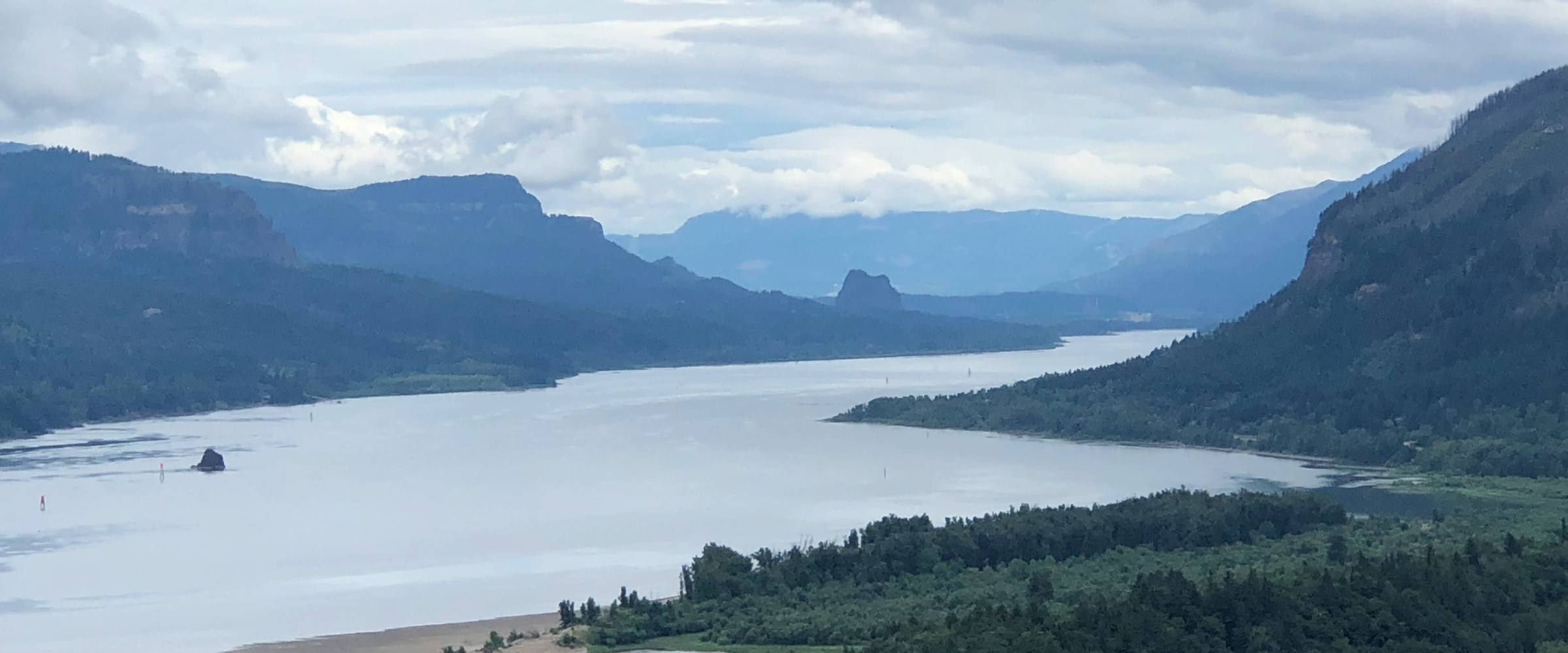 Columbia River Gorge on a Cloudy Day